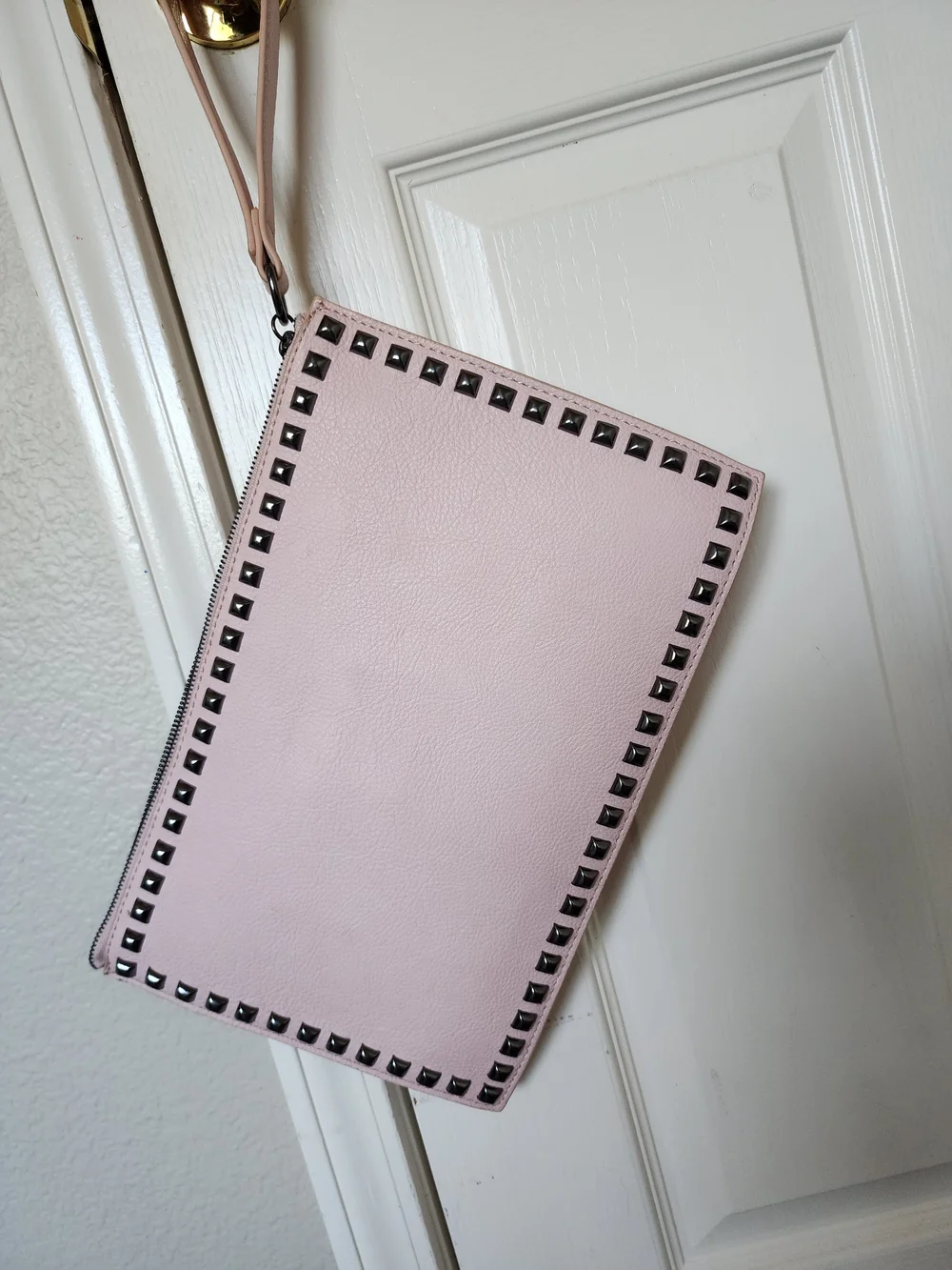 Carlos by Carlos Santana Pink Studded Wristlet Clutch Oversized